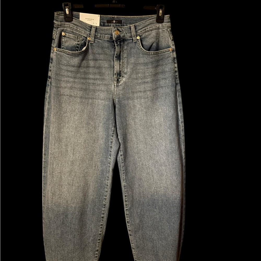 7 For All Mankind Bonnie Curvilinear Curved Wide Leg Jean NWT (Size 29 Waist) - Picture 1 of 6